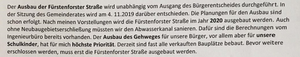Flugblatt Bürgermeister zum Ratsbegehren